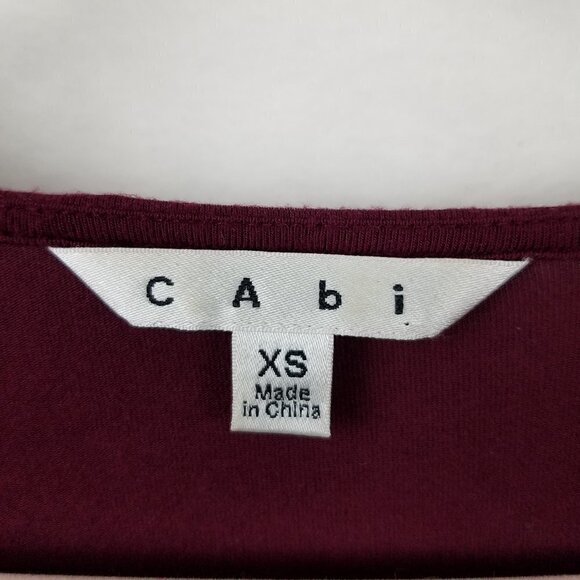 CAbi #570 Lola Merlot Draped Ruched Stretch Top XS - Picture 5 of 6